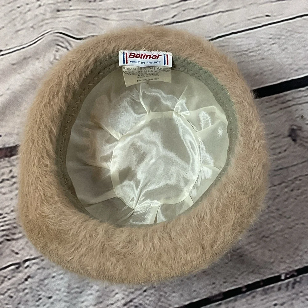 Betmar Vintage 1970s Tan Angora Wool Blend Bucket Hat France